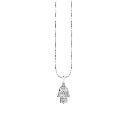 Gold & Diamond Small Pave Hamsa Charm