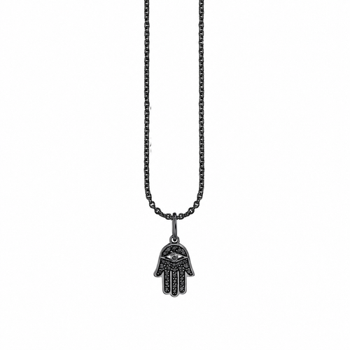 Gold & Diamond Small Pave Hamsa Charm