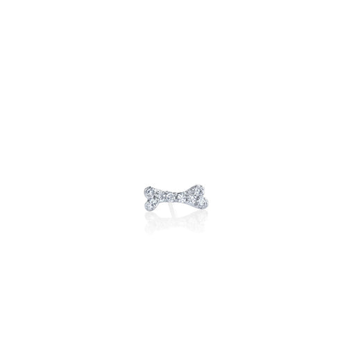 Kids Collection Gold & Diamond Tiny Dog Bone Stud
