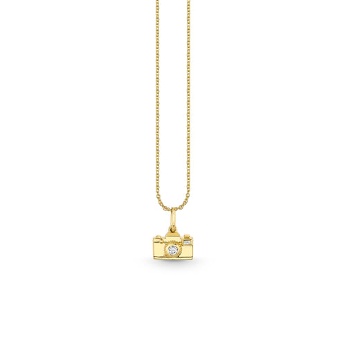 Gold & Diamond Camera Charm