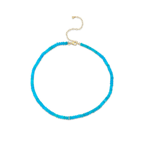 Gold & Diamond Cocktail Eternity Rondelle Opal Choker