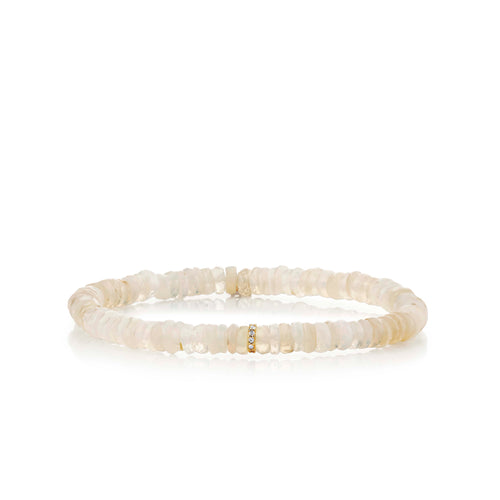 Gold & Diamond Rondelle on Ethiopian Opal