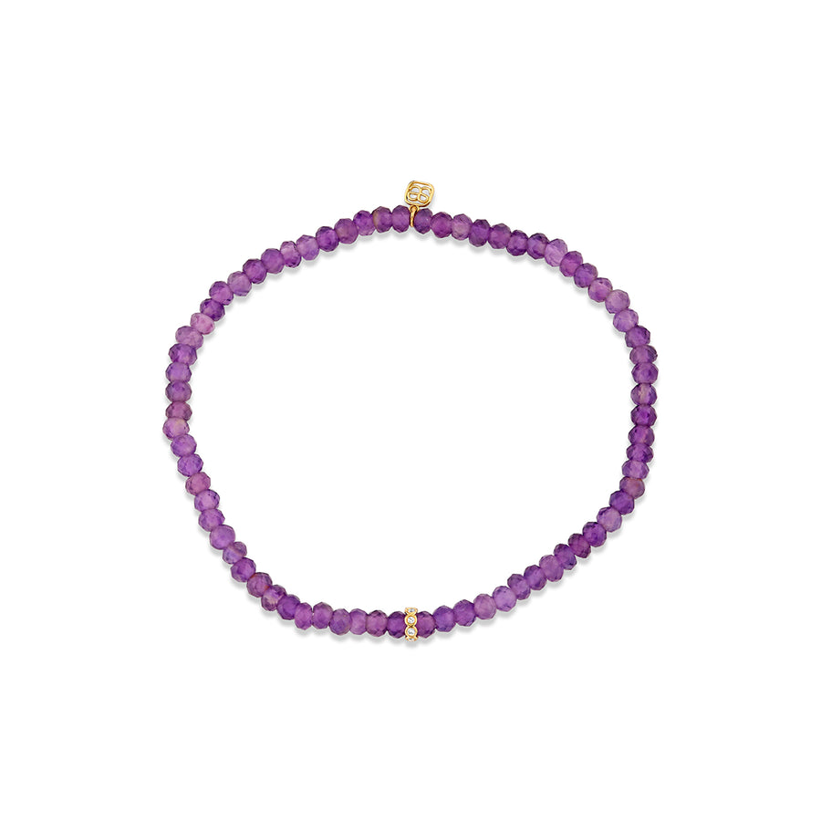 Gold & Diamond Rondelle on Amethyst - Sydney Evan Fine Jewelry