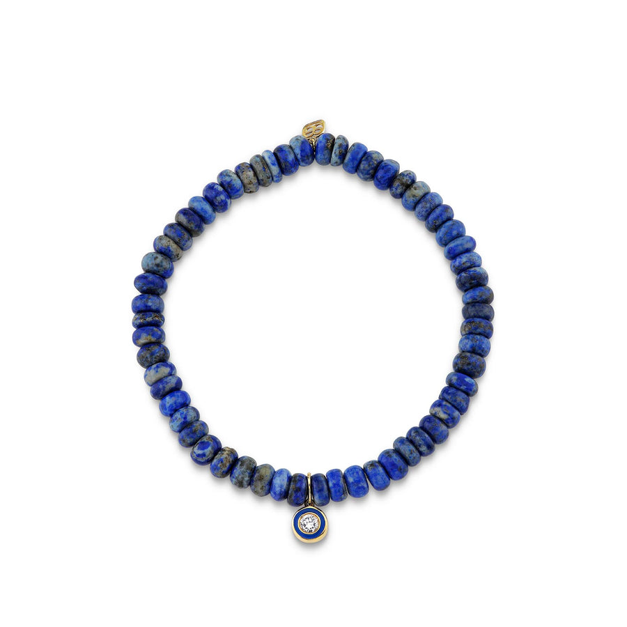 Men's Collection Gold & Diamond Single Stone Enamel on Lapis - Sydney Evan Fine Jewelry