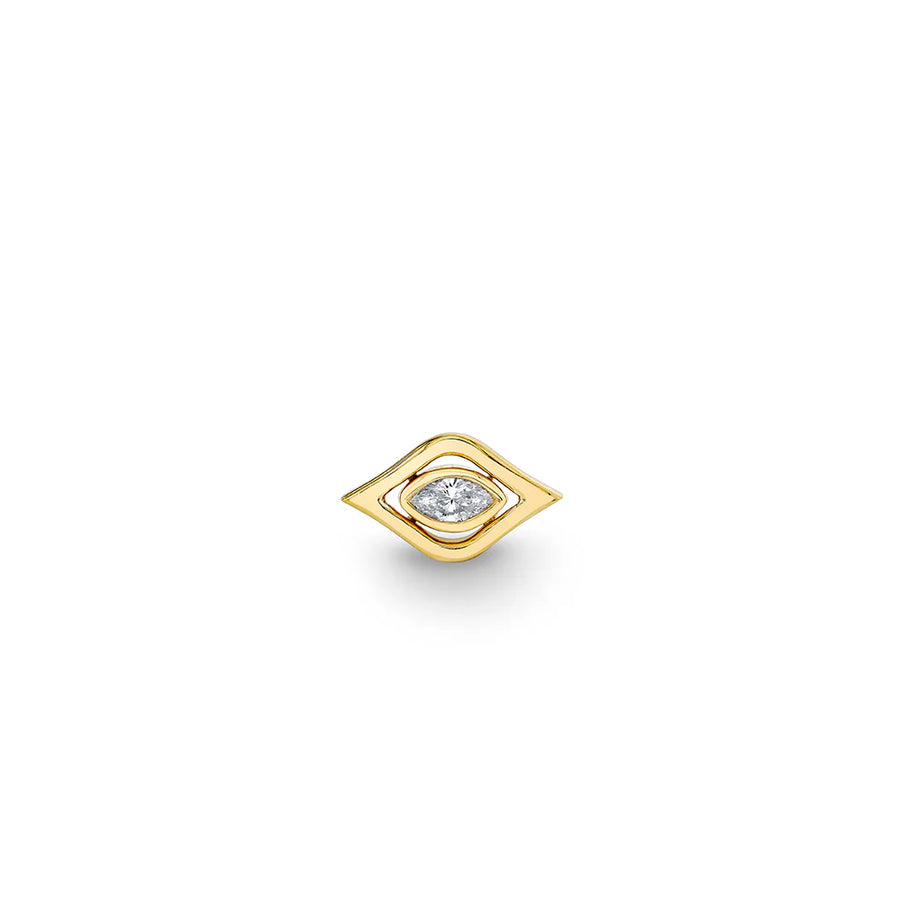 Gold & Diamond Floating Marquise Eye Stud - Sydney Evan Fine Jewelry