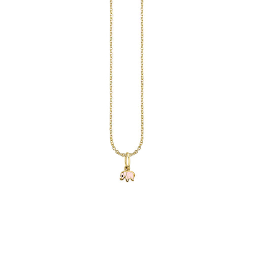 Gold & Enamel Mini Elephant Charm