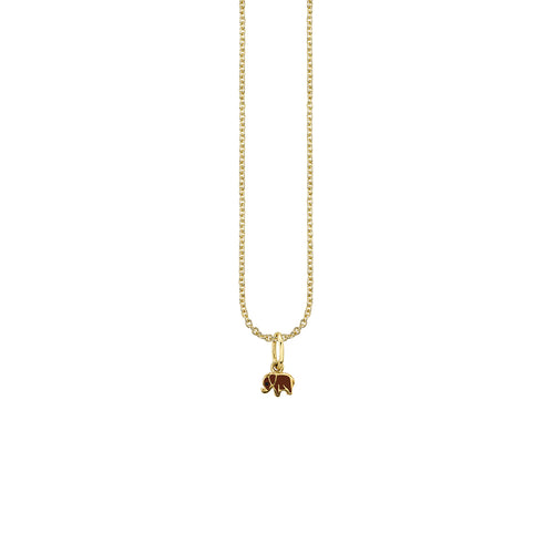 Gold & Enamel Mini Elephant Charm