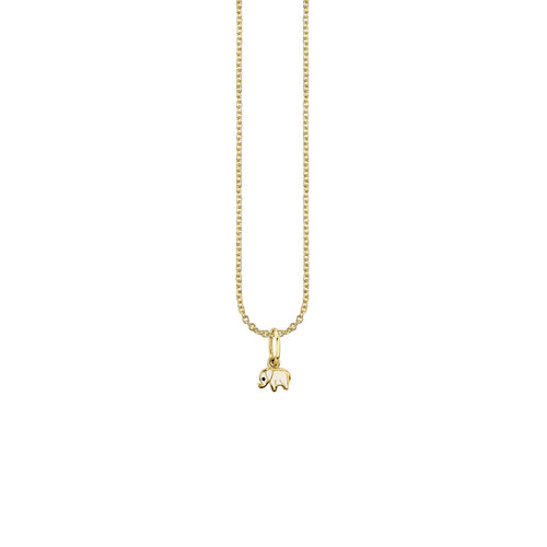 Gold & Enamel Mini Elephant Charm