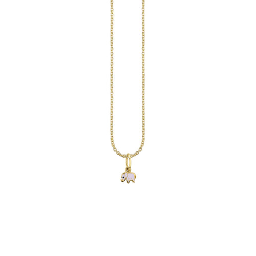 Gold & Enamel Mini Elephant Charm