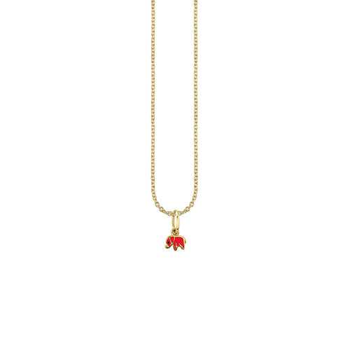 Gold & Enamel Mini Elephant Charm