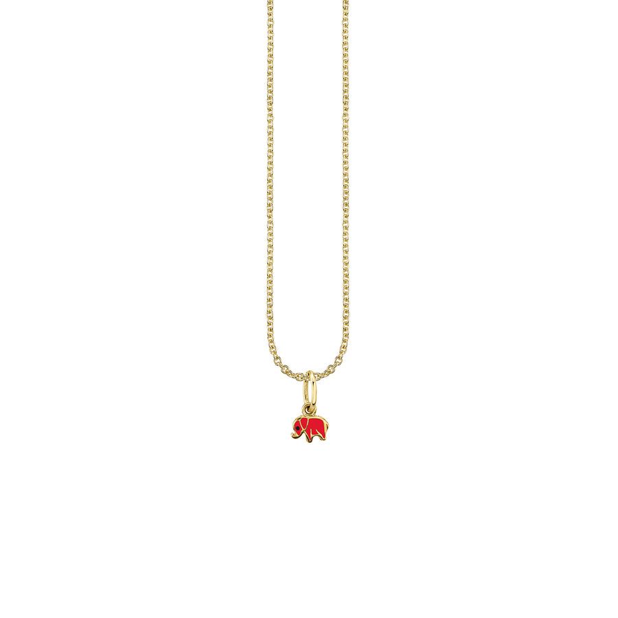 Gold & Enamel Mini Elephant Charm - Sydney Evan Fine Jewelry