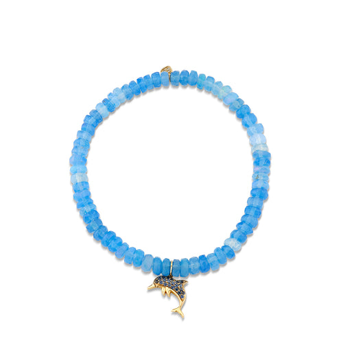 Gold & Diamond Dolphin on Opal