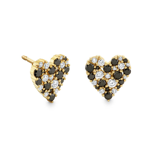 Gold & Diamond Cocktail Heart Stud