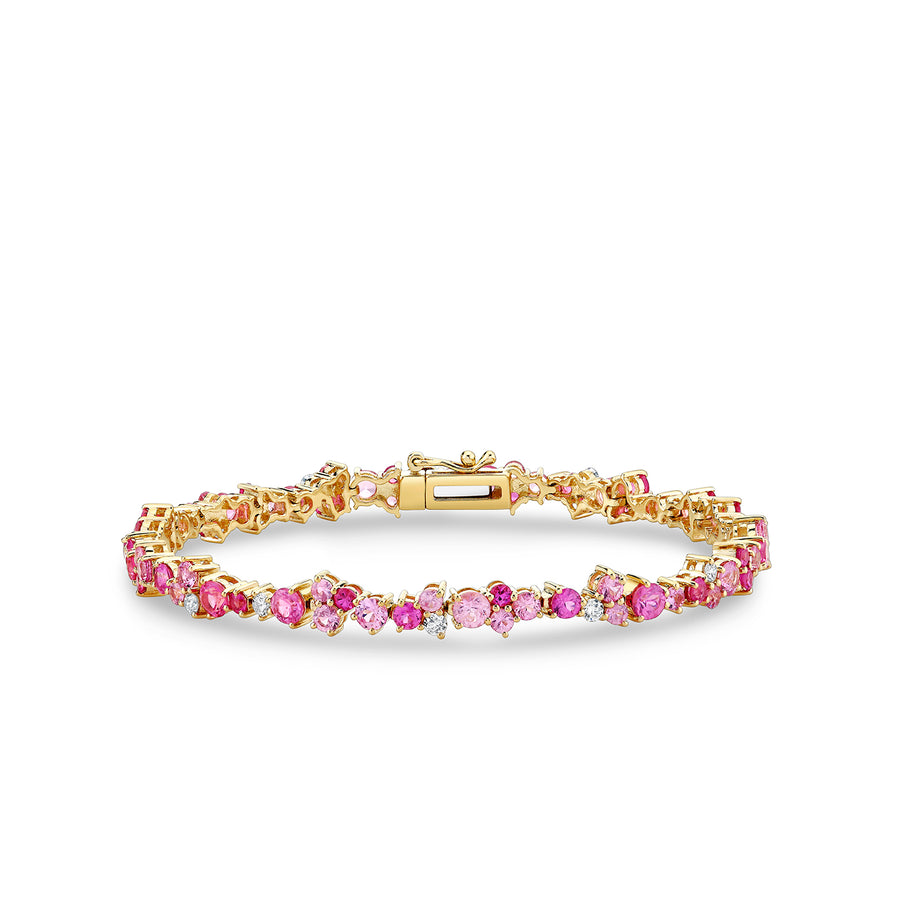 Gold & Diamond Pink Sapphire Cocktail Tennis Bracelet - Sydney Evan Fine Jewelry