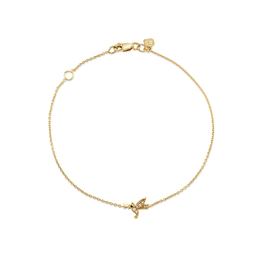 Gold & Diamond Tiny Hummingbird Bracelet - Sydney Evan Fine Jewelry