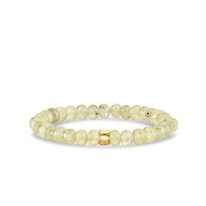 Pure Gold Marquise Eye Rondelle on Mystic Prehnite - Sydney Evan Fine Jewelry