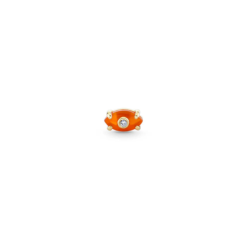 Gold & Diamond Tiny Carved Stone Eye Stud - Sydney Evan Fine Jewelry