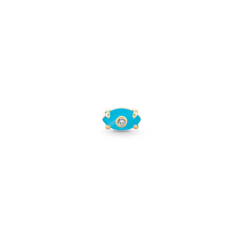 Gold & Diamond Tiny Carved Stone Eye Stud - Sydney Evan Fine Jewelry