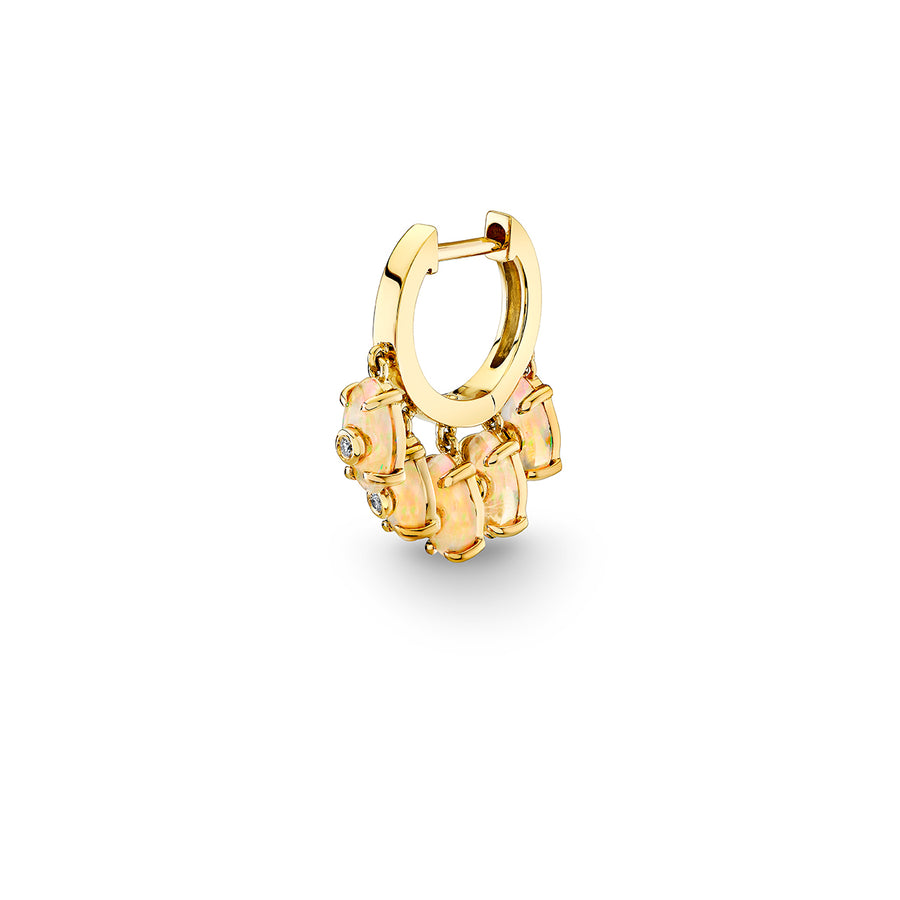 Gold & Diamond Tiny Carved Stone Fringe Huggie - Sydney Evan Fine Jewelry