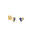 Gold & Diamond Heart With Stone Inlay Stud