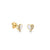 Kids Collection Gold & Diamond Heart With Stone Inlay Stud