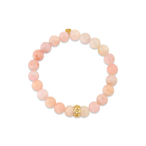 Gold & Diamond Plumeria Rondelle on Morganite