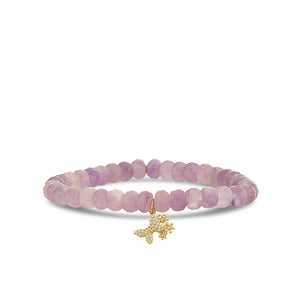 Gold & Diamond Butterfly Daisy Cluster on Lavender Amethyst - Sydney Evan Fine Jewelry