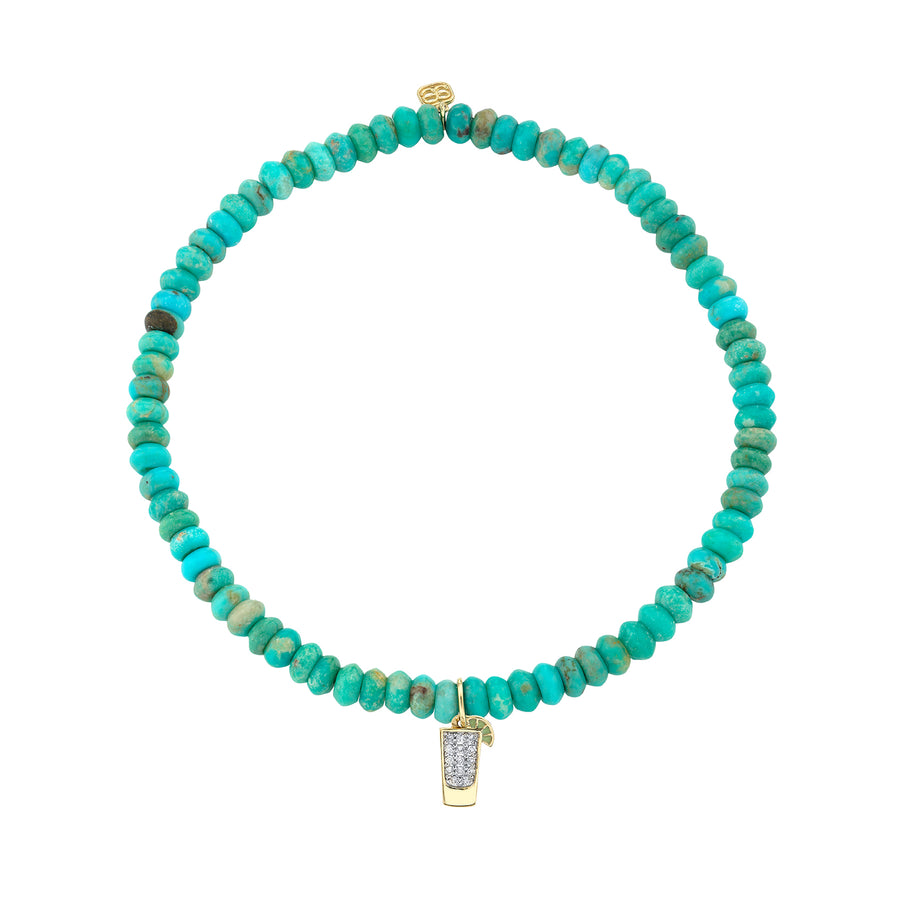 Gold & Diamond Tequila Shot on Turquoise - Sydney Evan Fine Jewelry