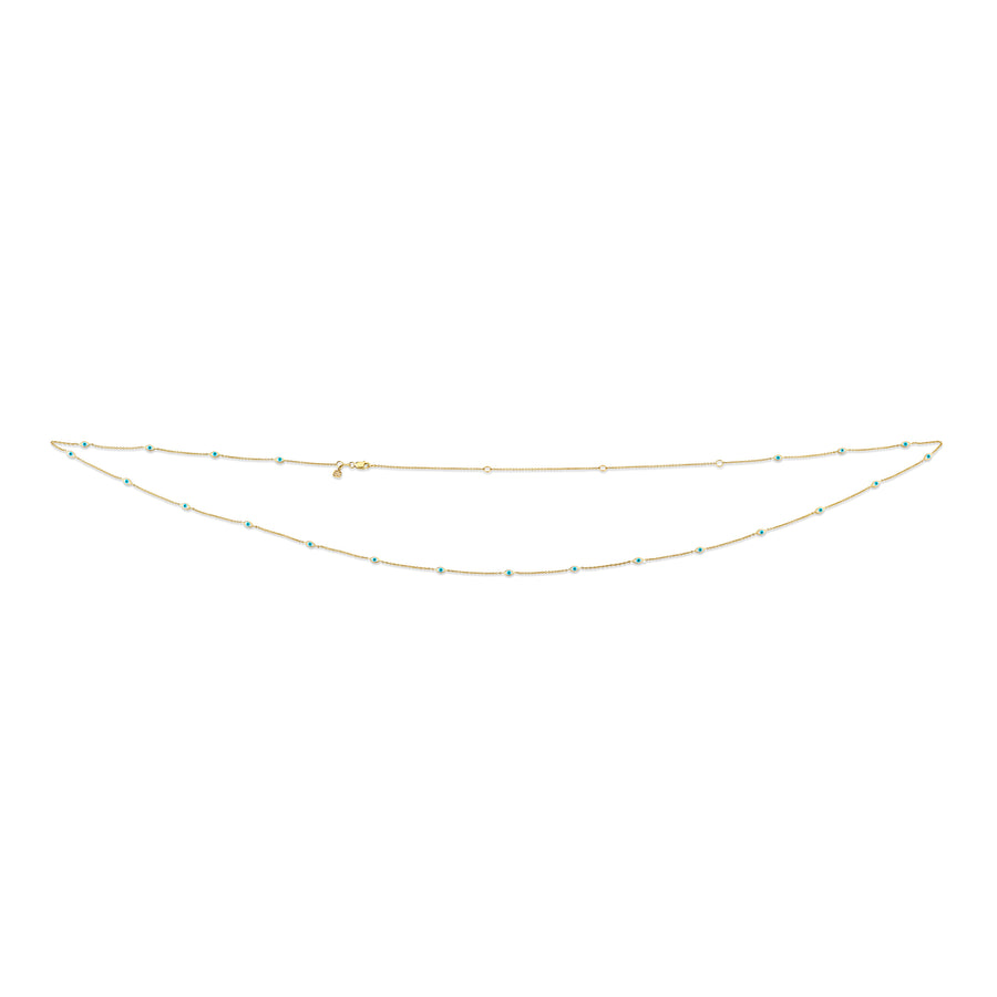 Gold & Enamel Multi Mini Evil Eye Belly Chain - Sydney Evan Fine Jewelry