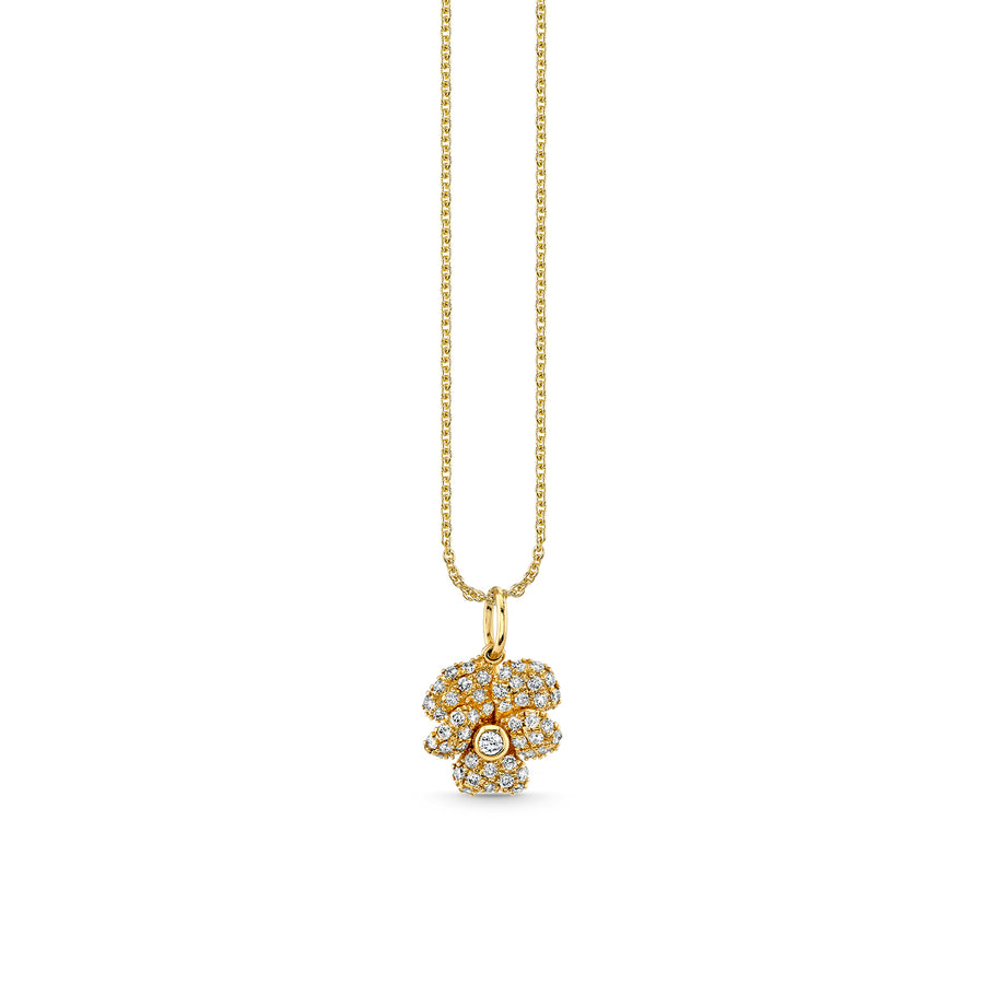 Gold & Diamond Pansy Charm - Sydney Evan Fine Jewelry
