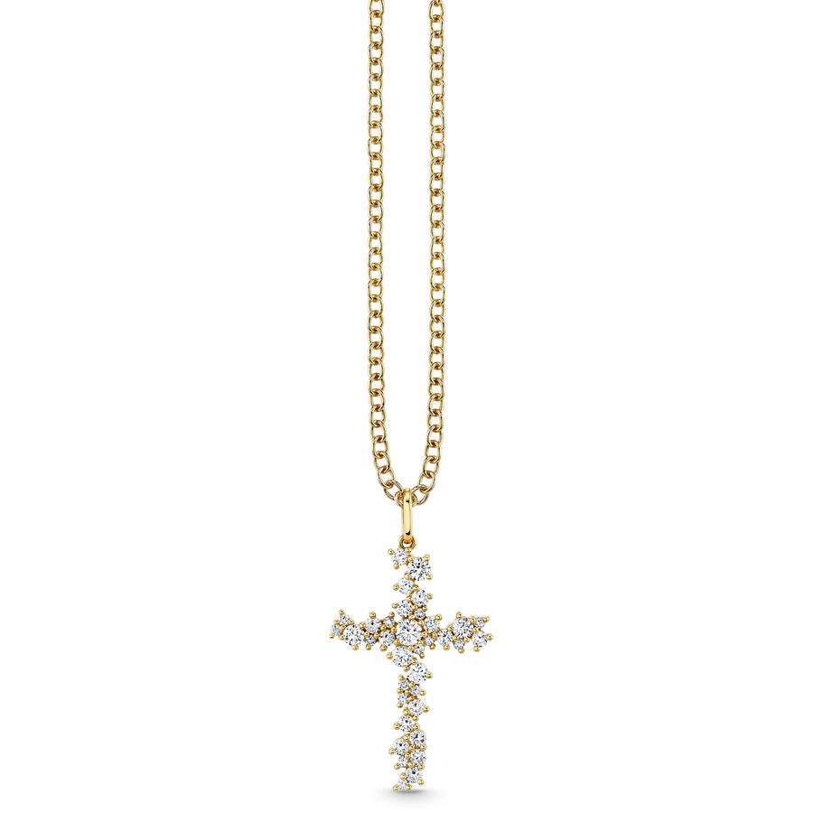Gold & Diamond Cocktail Cross Charm - Sydney Evan Fine Jewelry