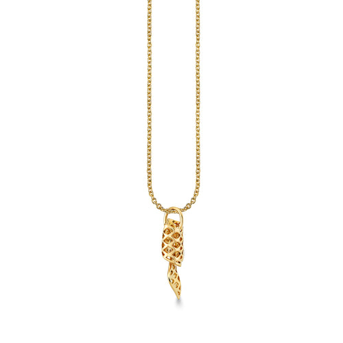 Gold & Diamond Fishnet Bow Charm