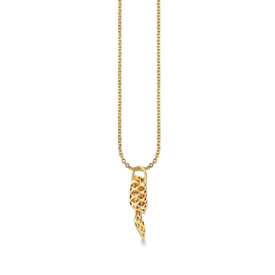 Gold & Diamond Fishnet Bow Charm - Sydney Evan Fine Jewelry