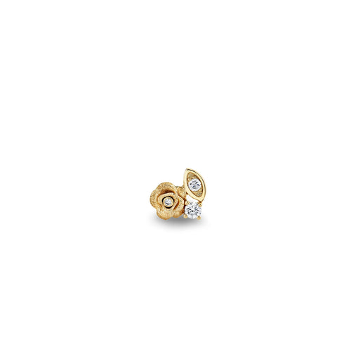 Gold & Diamond Large Marquise Eye Rose Stud