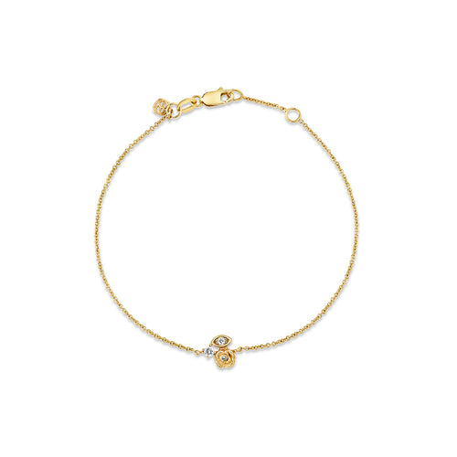 Gold & Diamond Marquise Eye Rose Bracelet