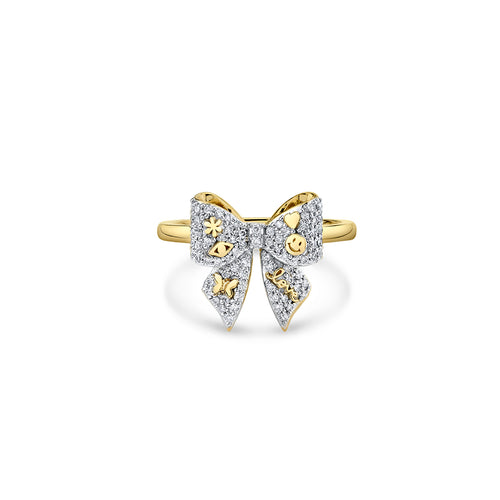 Gold & Diamond Icons Bow Ring