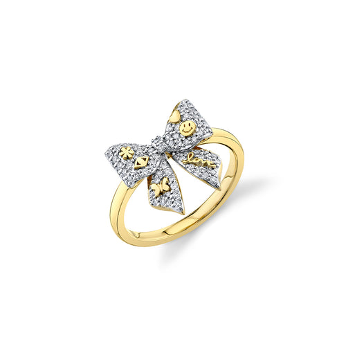 Gold & Diamond Icons Bow Ring