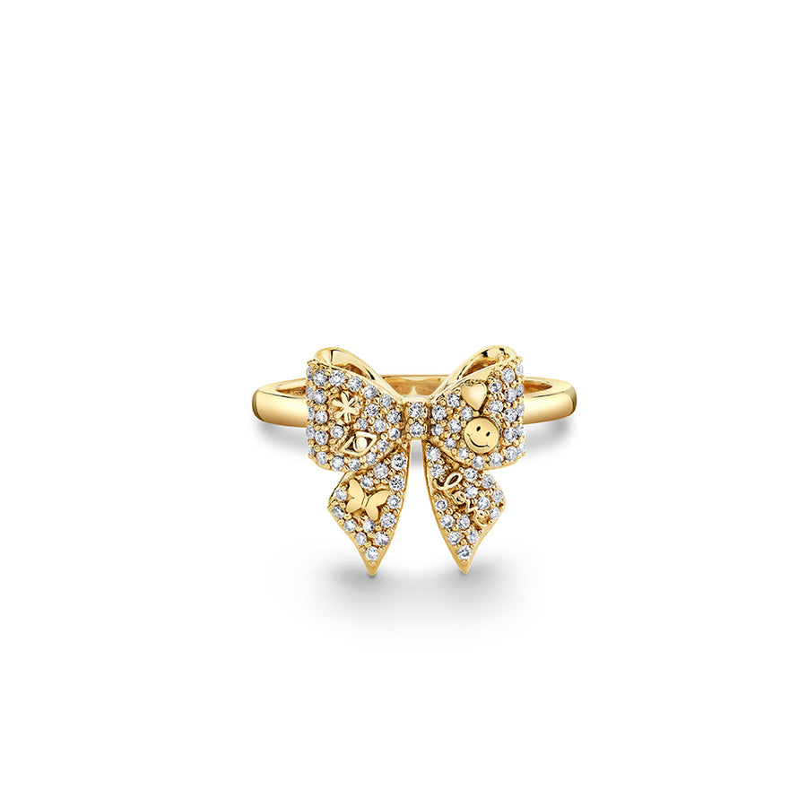 Gold & Diamond Icons Bow Ring - Sydney Evan Fine Jewelry