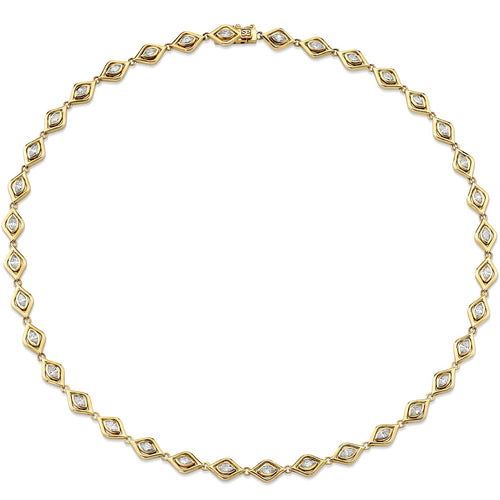 Gold & Diamond Marquise Eye Eternity Necklace