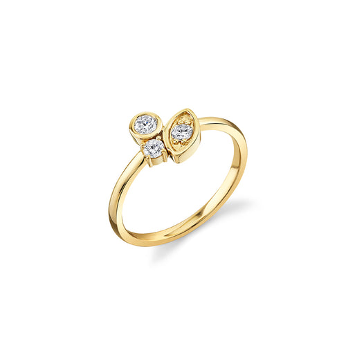 Gold & Diamond Marquise Eye Cluster Ring