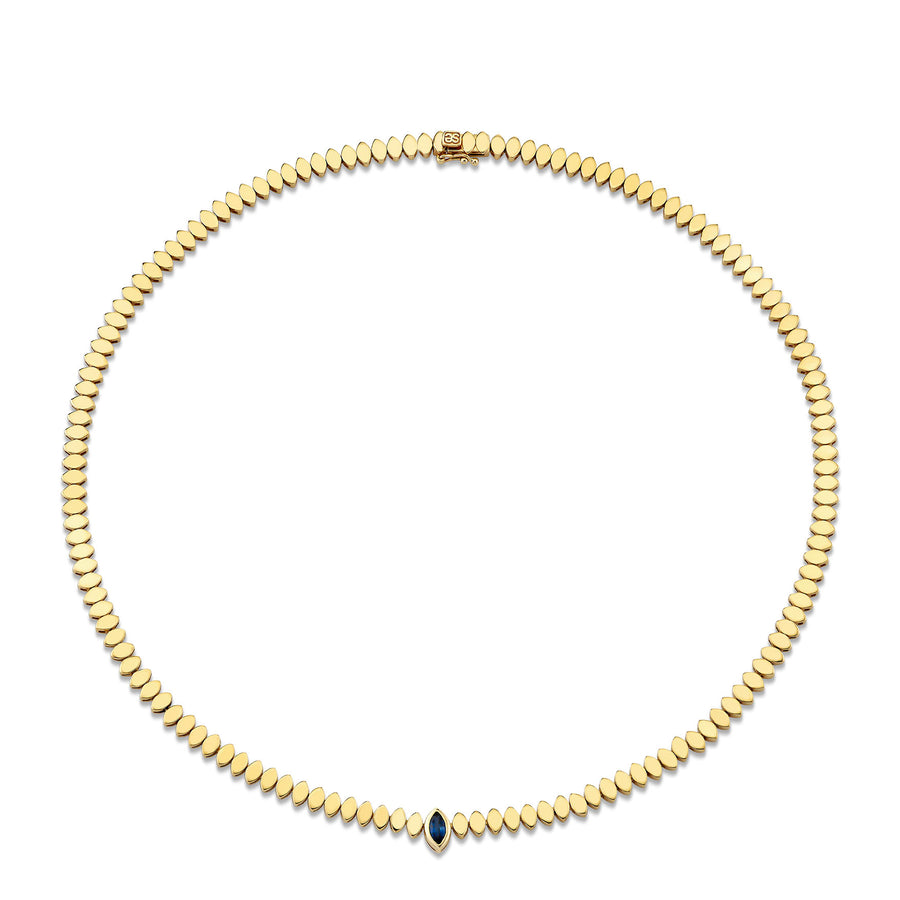 Gold & Sapphire Marquise Eye Necklace - Sydney Evan Fine Jewelry