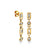 Gold & Diamond Fluted Baguette & Round Long Drop Earring