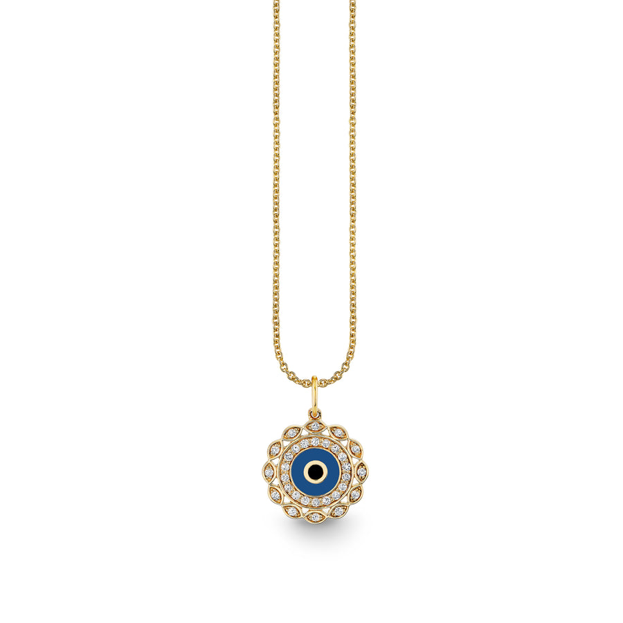 Gold & Diamond Small Marquise Eye Charm - Sydney Evan Fine Jewelry