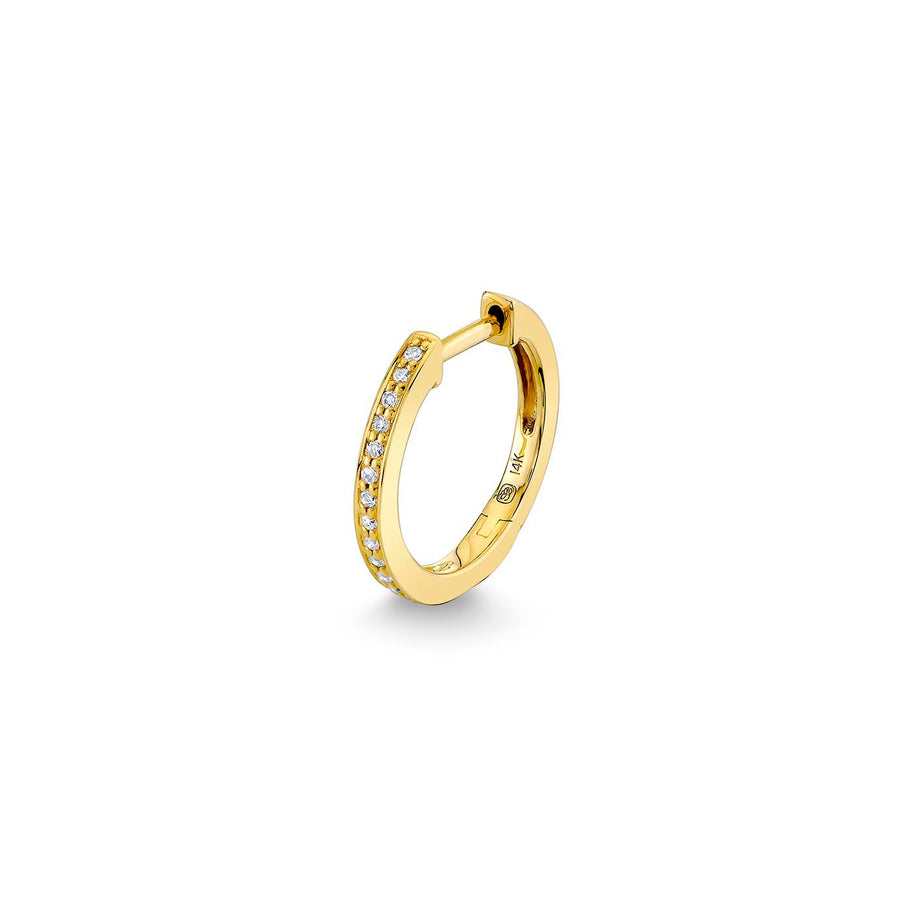Gold & Diamond 10.5mm Huggie Hoop - Sydney Evan Fine Jewelry