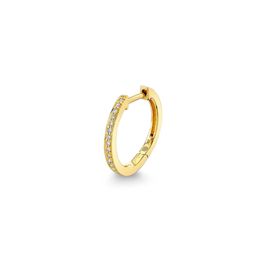 Gold & Diamond 12mm Huggie Hoop - Sydney Evan Fine Jewelry