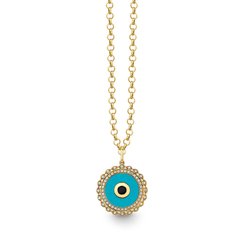 Gold & Diamond Large Marquise Eye Charm