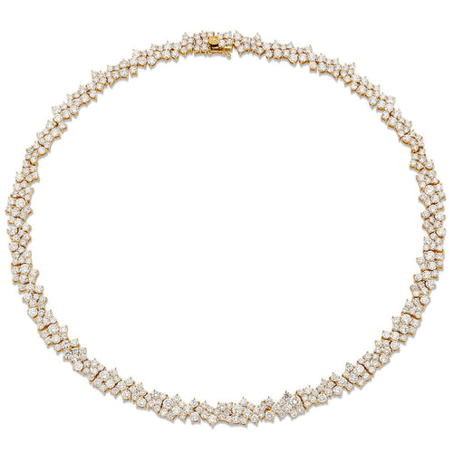 Gold & Diamond Wide Cocktail Eternity Necklace