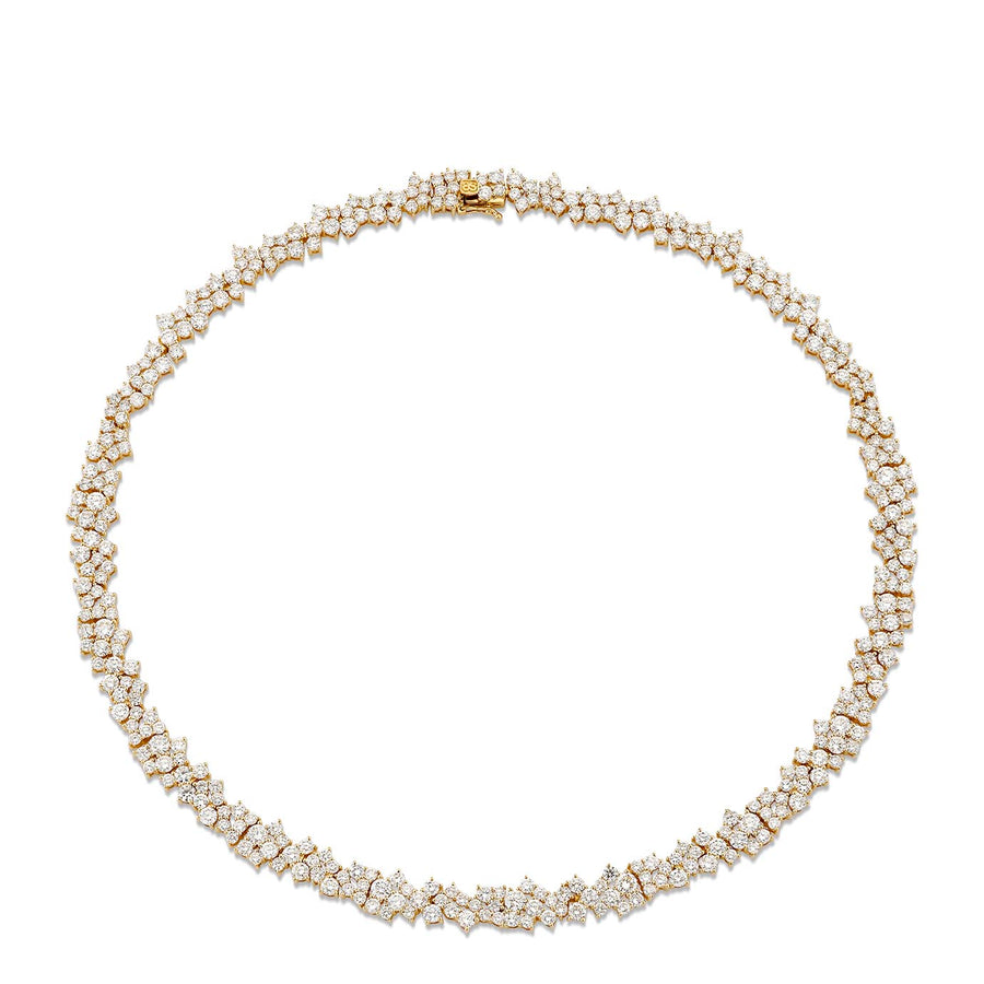 Gold & Diamond Wide Cocktail Eternity Necklace - Sydney Evan Fine Jewelry