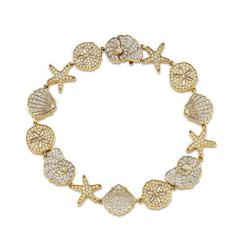Gold & Diamond Sea Life Eternity Bracelet