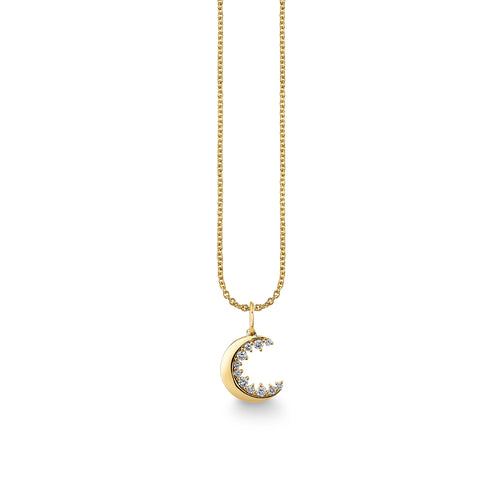 Gold & Diamond Small Cocktail Crescent Moon Charm